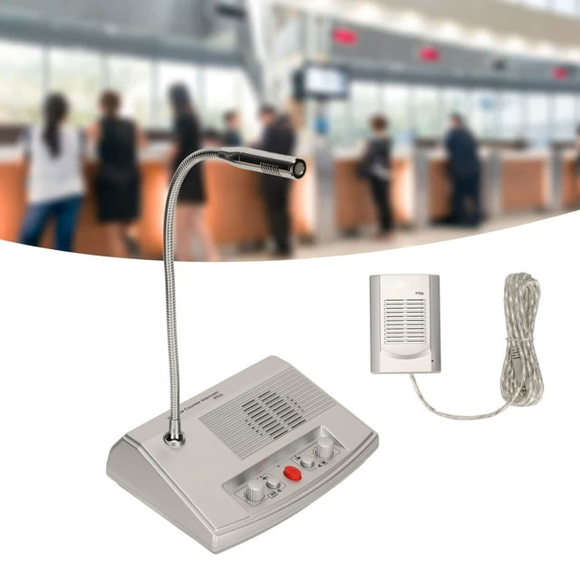 Système d'Interphone de Fenêtre, Système de Haut-Parleur Flexible de Fenêtre de Commande d'Interphone Bidirectionnel, Micro Sensible d'Enceinte de Qualité Supérieure pour le Bureau de Poste d'Hôpital de Banque100-240v