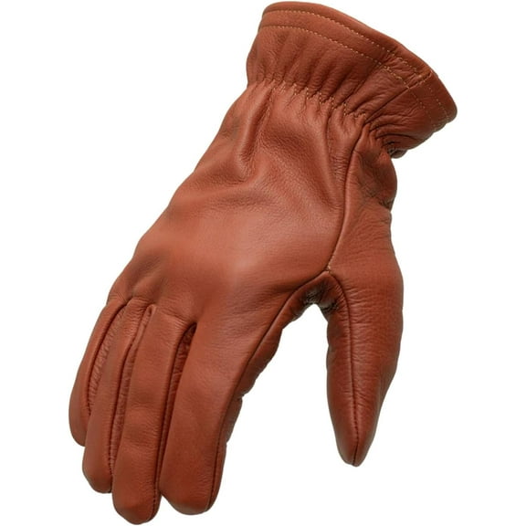 First Mfg Co - Pursuit - Men's Motorcycle Biker Riding Brown Leather Gloves - 2X Large - Kevlar Reinforcements