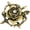 Gold, variant on Skull Rose Flower Brooch Pin Vintage Gothic Rhinestone