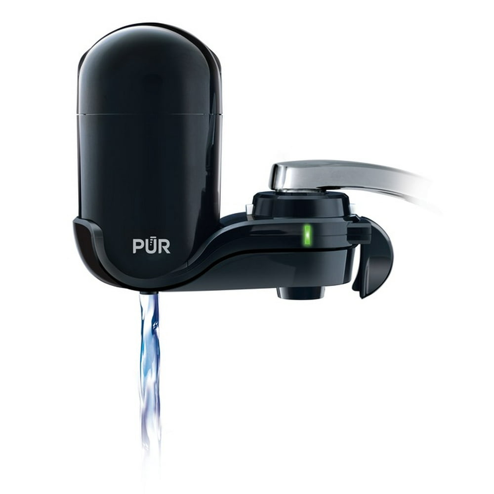 PUR Chemical & Physical Faucet Mount Water Filtration System, Black