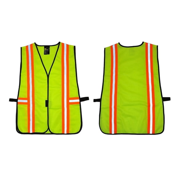 G & F Hi-Vis Safety Vest, Reflective Mesh Construction Work Vest, Neon Lime Green, Men & Women, One Size