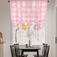 thumbnail image 3 of Pink Plaid Tie Up Curtains for Windows, Adjustable Balloon Window Shades, Modern Art Checkered Farmhouse Kitchen Window Treatments Adjustable Roll Up Curtain for Basement/Nursery 52"x45", 3 of 8