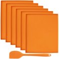 thumbnail image 1 of 6 alfombrillas de silicona para alimentos de 12 pulgadas, impermeables, a prueba de fugas, para hornear alimentos con borde, resistentes a altas temperaturas, con rascador de silicona, bandejas antiad, 1 of 11