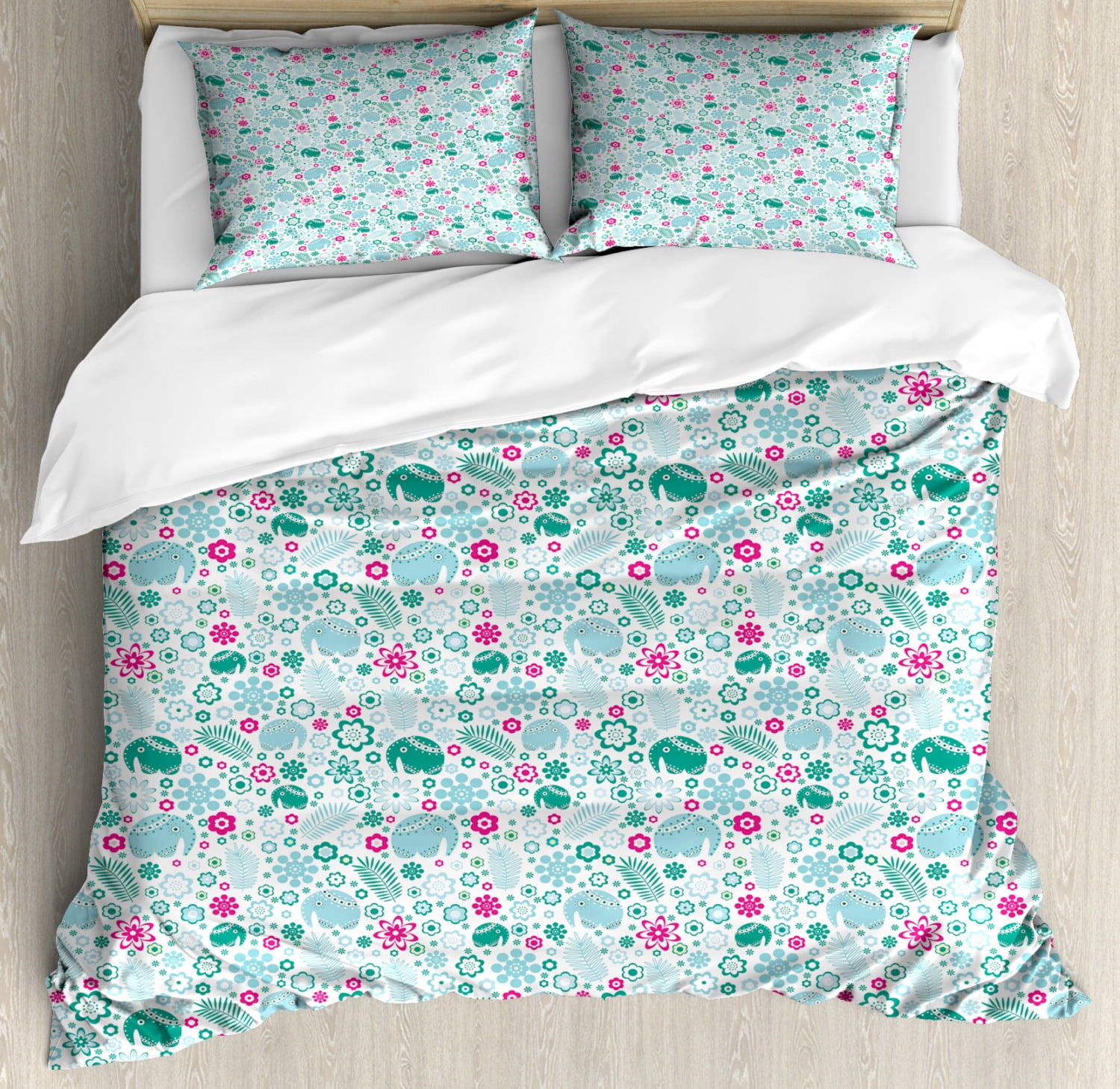Elephant Duvet Cover Set Tropical Animals With African Art