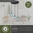 thumbnail image 6 of Millie 3L Bronze Farmhouse Jar Pendant Chandelier Ceiling Light Fixture Blue Glass, 6 of 10