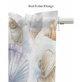thumbnail image 5 of Coastal Shell Kitchen Valances for Windows Farmhouse Linen Window Valance Curtain for Living Room Window Treatment Summer Beach Ocean Sea Starfish Watercolor Valance Rod Pocket Topper, 42 x 12 Inch, 5 of 6