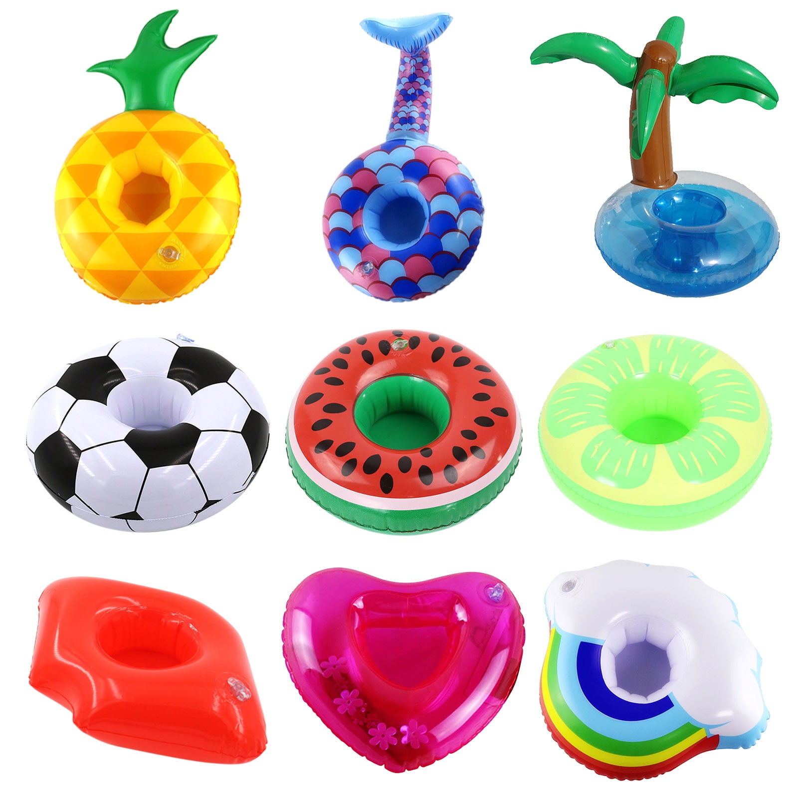XIMISHOP 12pack Inflatable Drink Holder,Inflatable Cup Pool Drink Holder Floats Coasters for Summer Pool Party 