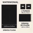 thumbnail image 3 of Juego de Sabanas Kyuden Home Tacto Algodón Negro Matrimonial, 3 of 6