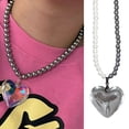 thumbnail image 6 of Fashion Trend Light Luxury Niche Sense Heart Collarbone Chain Temperament Simple Cold Wind Glass Love-shape Necklace, 6 of 6