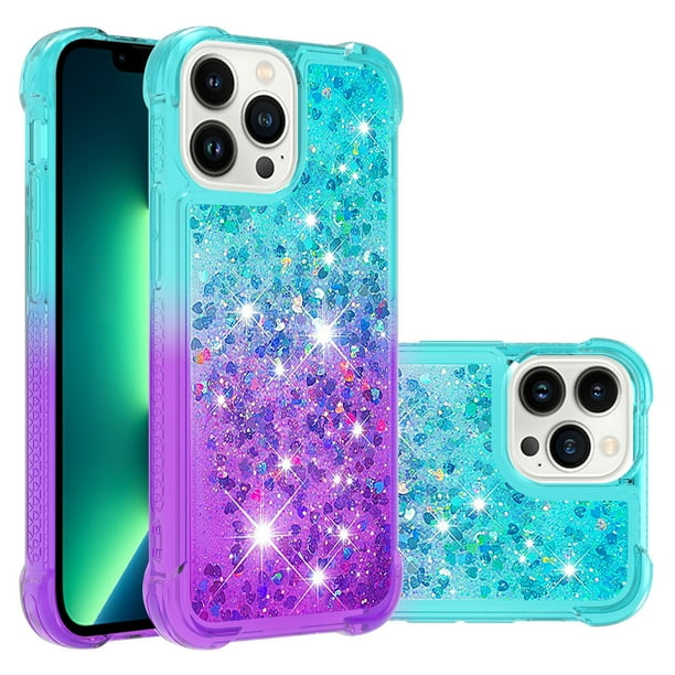 Funda para iPhone 14 PRO Transparente con Brillos Carcasa Protectora Antigolpes con Glitter Brillante