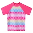 thumbnail image 2 of BAOHULU Girls Printed Short Sleeve Swimsuits Kids Rash Guard Two Pieces UPF 50+ Swimwear, 2 of 6