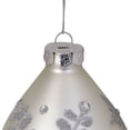 thumbnail image 5 of Northlight Matte Silver Glittery Snowflake Glass Christmas Finial Ornament 6", 5 of 5