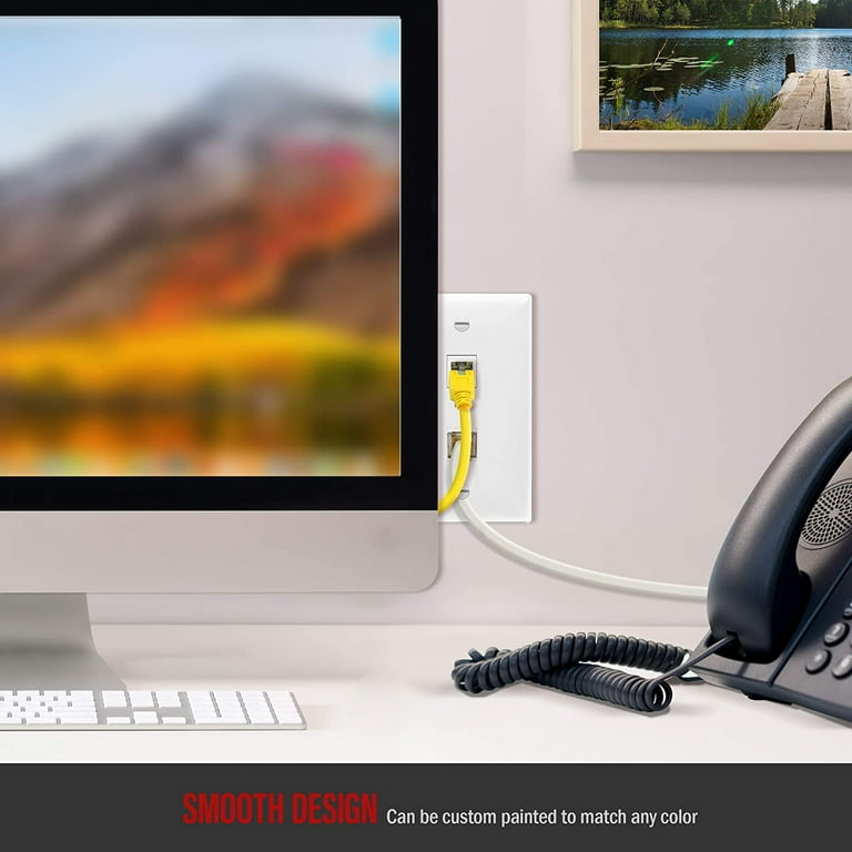 Enerlites 6262-W 2-Port Keystone RJ45 Adapter, Multimedia Insert For Decorator Wall Plate | BuyRite Electric