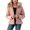 Blush, variant on Women's Short Puffer Coat with Removable Faux Fur Trim Hood Jacket