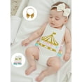 thumbnail image 5 of Rovasas Baby Girl Birthday Set Letter Sleeveless Romper Leg Warmers Headband, 5 of 9