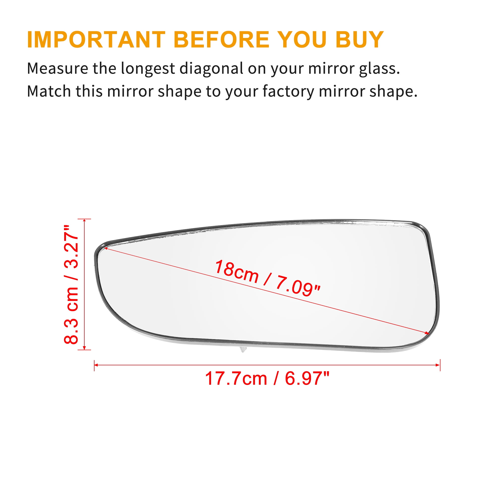 Unique Bargains Mirror Glass with Backing Driver Side Rearview Mirrors