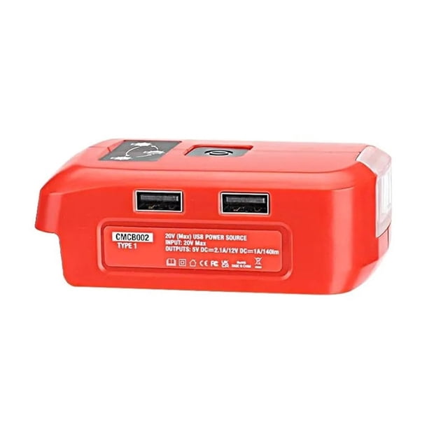 Smart Chip Protected Craftsman Battery Adapter Features 5V/2.1A USB Charging & DC12V Output Tool Battery Utility