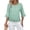 Mint Green #05, variant on Womens Ruffle Flowy Crew Neck Dressy Casual Blouses 3/4 Sleeve Tops Summer T shirts 2026 Trendy Cute Work Clothes M