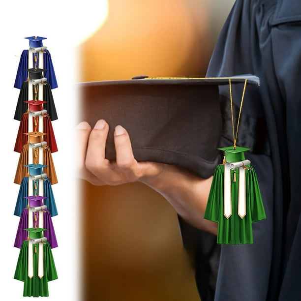 Adorno de Toga de Graduación 2025: Colgante Único de Toga y Birrete para Graduados de Secundaria o Universidad. Regalo de Recuerdo de Madera o Acrílico. Fácil de Colgar, Ideal para Decoración de Grad