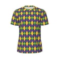 thumbnail image 5 of Wukai Mardi Gras Print Men's Short-Sleeved Mesh T-Shirt,Quick-Dry Short Sleeve Workout T-Shirt-X-Small, 5 of 8