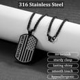 thumbnail image 3 of HEYOLL Black Dog Tag Necklaces for Men to My Brother Gifts from Brother American Flag Pendant Chain Military Army Birthday Valentines Day Jewelry Gifts Teen Teenages Tween Preteen Him Age Ideas, 3 of 7