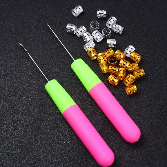 WHAMVOX  42 Pcs Braid Compiling Tools Hair Decorations Styling Kit Braiding Rosy