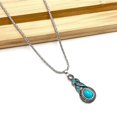 thumbnail image 1 of Collar turquesa para mujer, estilo bohemio, retro, con personalidad, colgante geométrico, joyería, 1 of 6