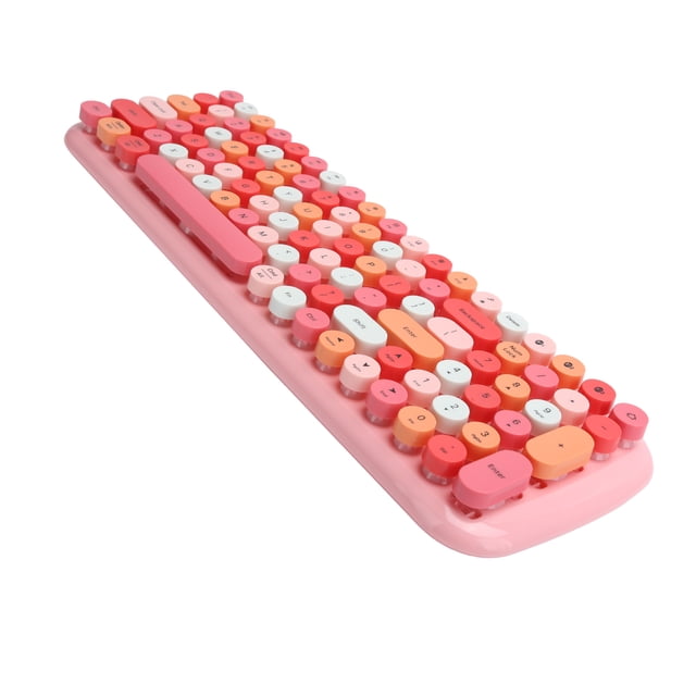 Teclado Inalámbrico Bluetooth 5.1 Bling Bling de 100 Teclas Color Rosa Mixto