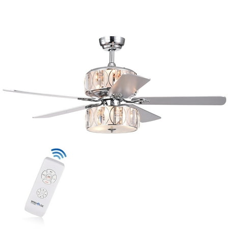 Spera 5 Blade 52 Inch Lighted Ceiling Fans With Crystal Drum