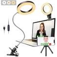 thumbnail image 1 of Ring Light, GINAVE Video Conference Lighting Kit 3200k-6800K Dimmable Desk Light with Clip and Detachable 360 °, 1 of 5