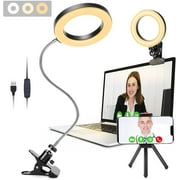 GINAVE LED Desk lamp with Clip and Detachable 360 ° Flexible Gooseneck, Zoom Lighting
