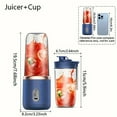 thumbnail image 7 of 1set-New portable juicer with 2 cups, USB rechargeable mini blender, fresh juicer cup, personal sized smoothie blender (blue), 7 of 7
