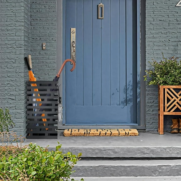 23 Inch Umbrella Holder for Indoor Entryway, Large Metal Umbrella Stand with Removable Water Tray and Hooks, Umbrella Rack Storage for Home, Office, Hotel