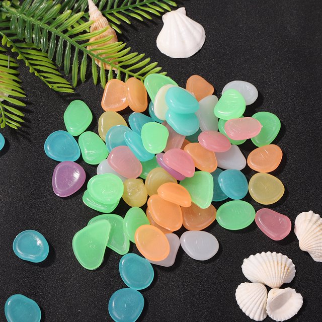 100 piezas luminosas guijarros rocas mezcla de colores piedra pecera decoración (multicolor)