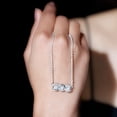 thumbnail image 5 of Rosec Jewels Lab Created Diamond Bar Necklace for Women - 3 Stone Necklace - EF-VS Quality - Ready to Gift, 10K White Gold, 5 of 8