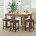 thumbnail image 6 of Costway 24" Upholstered Bar Stools Set of 2 with Footrests Rubberwood Frame Saddle-shaped Gray, 6 of 9
