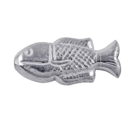 - BSF-209 Silver Overlay Fish Shape Brushed Bead