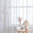 thumbnail image 3 of 2 Panels Semi Sheer Curtains for Bedroom, Grommet Embroidered Diamond Tile Print Voile Light Filtering Window Curtains for Living Room, 39*99in, 3 of 7