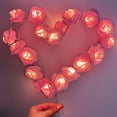 thumbnail image 2 of Rose Flower String Lights, 20 Led Battery Operated Romantic Lights, Hanging Rose Lamp Fairy Lights Gift for Women Girls Mother's Day Wedding Anniversary Party Christmas Decoration, Pink, 2 of 8