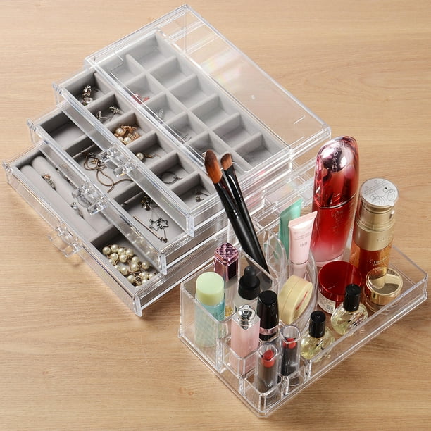 2 Pcs Jewelry Storage Box Clay Bead Organizer Jewlery Rock Display Case  Cosmetic Boxes