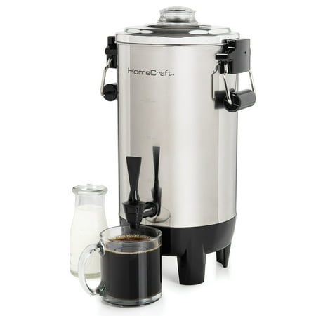 - HomeCraft CU30SS Quick-Brewing 1000-Watt Automatic 30-Cup Coffee Urn, Stainless Steel