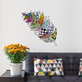 thumbnail image 4 of Coofit Wall Sticker Colorful Pattern Feather Wall Decal Mural Home Wall Decoration, 4 of 6