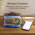 thumbnail image 5 of UMUTOO MG007 Vintage Retro Radio, Portable AM/FM/SW Radios with Bluetooth, USB/TF/AUX, 2000mAh Rechargeable Classic Wood Grain Design for Home, Outdoor Use, 5 of 9