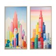 thumbnail image 2 of Designart "Minimal Cubism in New York VI" City New York Framed Wall Art Set Of 2 - Traditional Multicolor Framed Canvas Set For Living Room Decor, 2 of 6