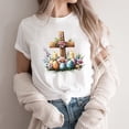 thumbnail image 2 of Tnhcen Women's Summer New Arrival Easter Cute Print Round Neck Short Sleeve Tops – Plus Size Friendly Basic Shirts S-3XL Breathable Polyester Tops, 2 of 4