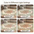 thumbnail image 7 of ODIKA 9'x12' Washable Area Rug Oushak Vintage Scrolling Vine Border Cream Farmhouse Boho Large Refined for Great Room, Indoor Concept, Living Low Pile, Flatwoven, 7 of 7