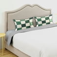 thumbnail image 3 of Yayeee Pillowcase King Size Set of 2 Satin Wrinkle Resistant Pillow Case, Green and White Plaid Pattern, 3 of 7