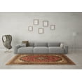thumbnail image 3 of Ahgly Company Indoor Square Medallion Brown Traditional Area Rugs, 4' Square, 3 of 4