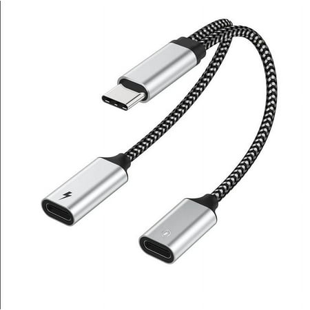 

Electricseller 60W Fast Charging Type-C to 3.5Mm Aux Audio Cable Adapter Charging and Listening to Music 2 in 1 for Reversible Type-C Interface Adapter in Clearance