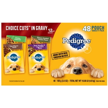 Pedigree Choice Cuts In Gravy Wet Dog Food Variety Pack, 3.5 Oz Pouches (48 Pack)